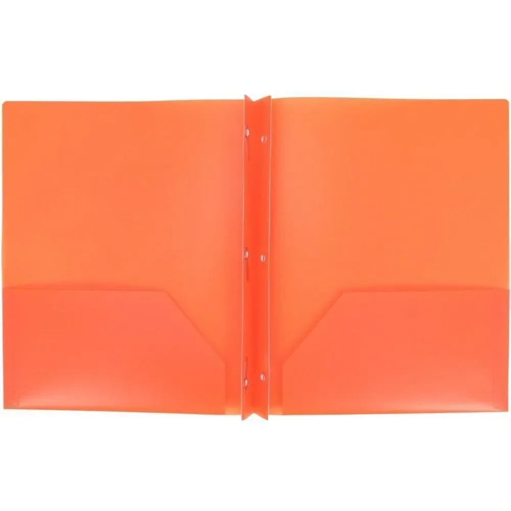 Up & Up 10Pk Pocket Portfolio Prong orange folders
